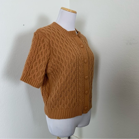 Shein Cable Knit Brown Sweater Top Button Front Retro Size medium - Picture 6 of 13